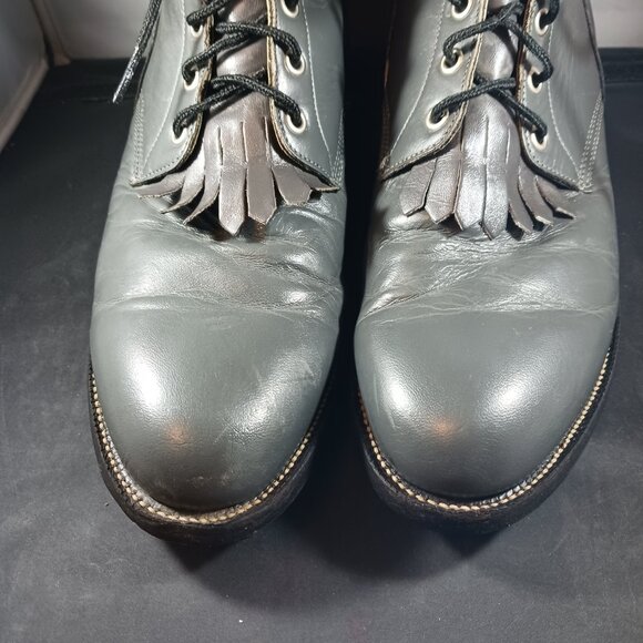 Justin 502 Men's Boot Grey Kipskin Size 12D - Picture 3 of 11